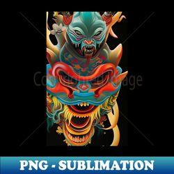 Fierce oni demon from Japan - PNG Transparent Sublimation File - Perfect for Sublimation Mastery