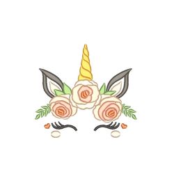 Floral Unicorn Embroidery Design, 4 sizes, Instant Download
