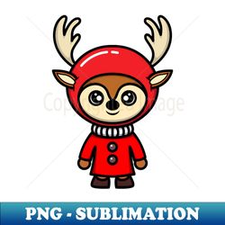 kawaii doodle cute deer christmas - PNG Transparent Digital Download File for Sublimation - Defying the Norms