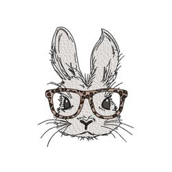 Bunny with Glasses Embroidery Design, 3 sizes, Instant Download