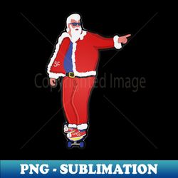Skateboarding Santa - Decorative Sublimation PNG File - Perfect for Personalization