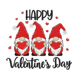Happy Valentine's Day Gnomes Embroidery Design, 5 sizes, Instant Download