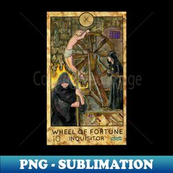 Wheel Of Fortune Major Arcana Tarot Card - Unique Sublimation PNG Download - Capture Imagination with Every Detail