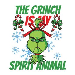 The Grinch Is My Spirit Animal Svg, Grinch Christmas Svg, Grinchmas Svg, Grinch Face Svg, Grinch Svg Cut File For Cricut