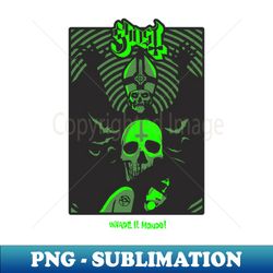 Papa Emeritus Invade Il Mondo Neon Green - PNG Transparent Digital Download File for Sublimation - Vibrant and Eye-Catching Typography