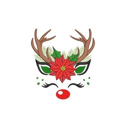 Christmas Reindeer Embroidery File, 3 sizes, Instant Download