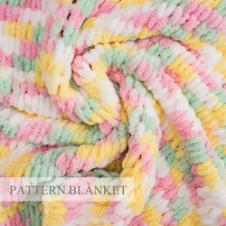Loop Yarn Blanket Pattern, Do It Yourself, Finger Knit Blanket Pattern, Beginner Pattern, Alize Puffy Blanket Pattern