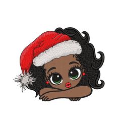 Christmas Girl Embroidery Design, 3 sizes, Instant download