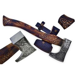 custom handmade damascus steel axe hatchet | tomahawk axe
