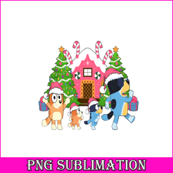 Bluey And Candy House PNG, Christmas Tree PNG, Bluey And Santa Claus PNG