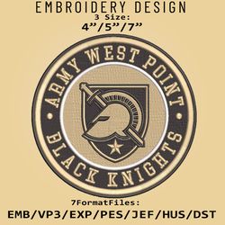 NCAA Logo Army Black Knights, Embroidery design, Embroidery Files, NCAA Army Black Knights, Machine Embroidery Pattern