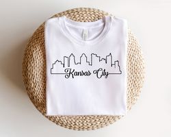 Kansas City Shirt, Kansas City Home Tee, Kansas City Skyline Silhouette Shirt, Kansas City Travel Gifts, Home State T-sh