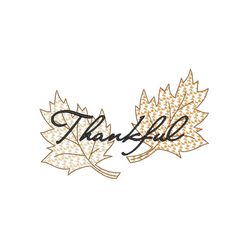 Thankful Machine Embroidery Design, Autumn Embroidery Design, Maple Leaves Embroidery Design, 5 sizes, Instant Download