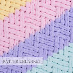 Loop Yarn Pattern PDF, Blanket Knitting Pattern, Alize Puffy Pattern, Finger Knit Blanket Pattern, Triple Weave Pattern
