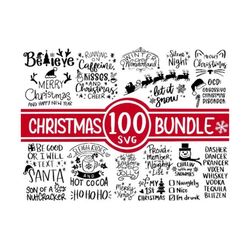 100 Christmas SVG Bundle, Winter svg, Santa SVG, Holiday, Merry Christmas, Christmas Bundle, Funny Christmas Shirt, Cut