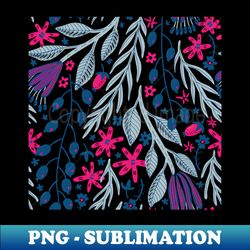 Blue and pink floral design - Premium PNG Sublimation File - Perfect for Creative Projects
