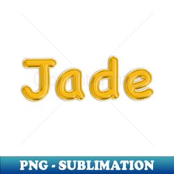 gold balloon foil jade name - instant png sublimation download - revolutionize your designs