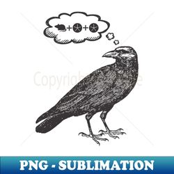 Raven Thinking of Food - Wingspan Bird Board Game Black - Unique Sublimation PNG Download - Perfect for Sublimation Art