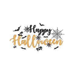 Happy Halloween Machine Embroidery Design, 4 sizes, Instant Download