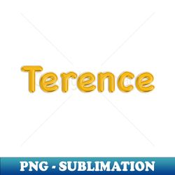 gold balloon foil terence name - png transparent sublimation design - perfect for sublimation mastery