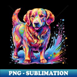Golden Retriever Colorfull - PNG Sublimation Digital Download - Revolutionize Your Designs