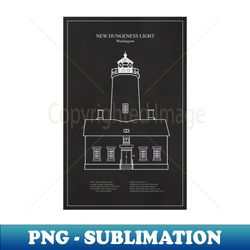 New Dungeness Lighthouse - Washington - PD - High-Quality PNG Sublimation Download - Bring Your Designs to Life