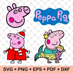 Peppa Pig PNG Bundle, Peppa Pig Clipart, Peppa Pig Cut File, Peppa Pig Birthday Png, Kids Peppa Png, PeppaPig Family SVG