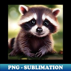 cute baby raccoon - cute baby animals - elegant sublimation png download - bring your designs to life