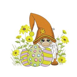 Easter Gnome Embroidery Design, 4 sizes, Instant Download