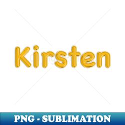 gold balloon foil kirsten name - retro png sublimation digital download - capture imagination with every detail
