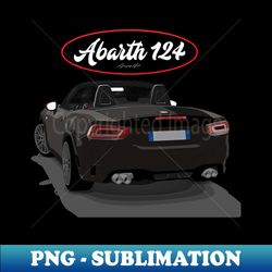 ABARTH 124 NERO Back - Premium PNG Sublimation File - Spice Up Your Sublimation Projects