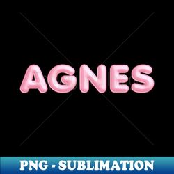 agnes name pink balloon foil - special edition sublimation png file - stunning sublimation graphics