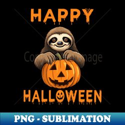 Funny Cute Sloth Holding Pumpkin Lazy Easy Halloween Costume - Premium PNG Sublimation File - Unleash Your Inner Rebellion