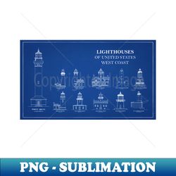 Lighthouses of United States of America - West Coast - A - Decorative Sublimation PNG File - Unlock Vibrant Sublimation Designs