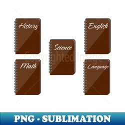 School Labels Subject Labels Spiral Notebook Pack - Premium PNG Sublimation File - Perfect for Sublimation Mastery