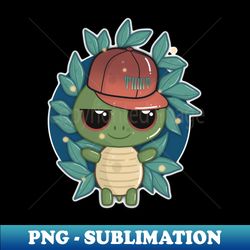 little cute turtle with a snapback hat - modern sublimation png file - instantly transform your sublimation projects