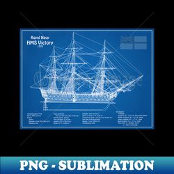 HMS Victory ship plans 18th century Lord Nelson ship - AD - PNG Transparent Sublimation File - Perfect for Personalization