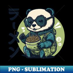 Kawaii Cool Panda Eating Ramen - Elegant Sublimation PNG Download - Spice Up Your Sublimation Projects