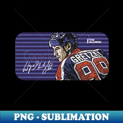 Wayne Gretzky Edmonton Vintage Stripe - PNG Transparent Digital Download File for Sublimation - Create with Confidence