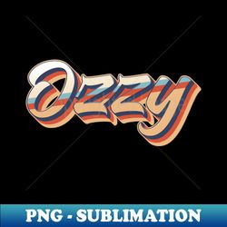 Ozzy name - cool 70s retro font surf style design - PNG Transparent Sublimation File - Stunning Sublimation Graphics