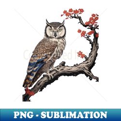 Japanese Owl - Decorative Sublimation PNG File - Add a Festive Touch to Every Day