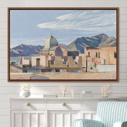 Edward Hopper Construction in Mexico, Framed Canvas Print, Large Wall Art Print, Abstract Large Art, Minimalist Art, Gif