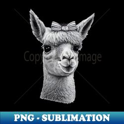 Cutie llama hairpin - Instant PNG Sublimation Download - Bring Your Designs to Life