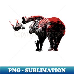 Red rhinoceros conceptual artwork - High-Quality PNG Sublimation Download - Transform Your Sublimation Creations