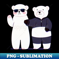 sunglass polar bear with buddy bear - sublimation-ready png file - create with confidence