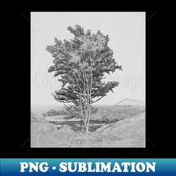 A study in grey of a lone tree - Exclusive Sublimation Digital File - Bring Your Designs to Life
