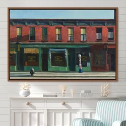Edward Hopper Early Sunday Morning, Framed Canvas Print, Large Wall Art Print, Abstract Large Art, Minimalist Art, Gift,