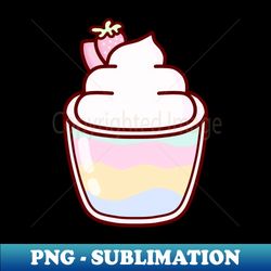 Cute Pastel Strawberry Parfait - Elegant Sublimation PNG Download - Enhance Your Apparel with Stunning Detail