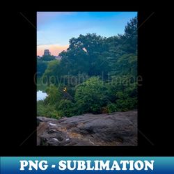 Central Park Sunset Manhattan New York City - Unique Sublimation PNG Download - Perfect for Creative Projects