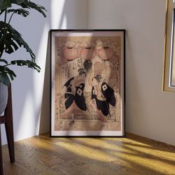 Japanese Woodblock Kitagawa Utamaro Poster, Oriental Poster Print, Vintage Wall Art Poster Popular Famous Artist Print,